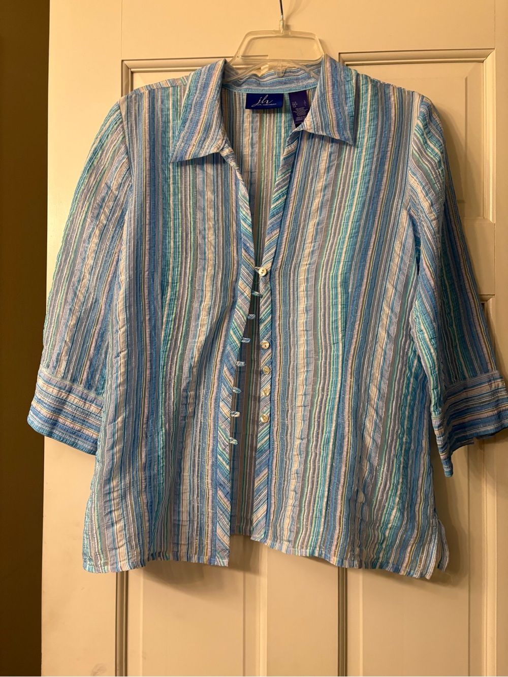 JH Collectibles Blue & White Striped Button-Down Shirt